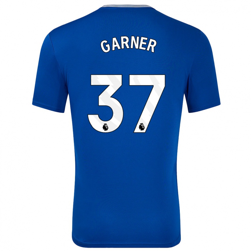 Herren Fußball James Garner #37 Blau Mit Heimtrikot Trikot 2024/25 T-Shirt Luxemburg