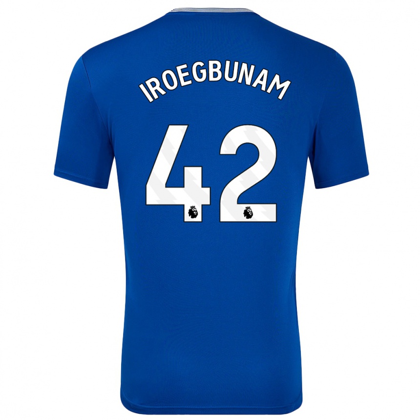 Herren Fußball Tim Iroegbunam #42 Blau Mit Heimtrikot Trikot 2024/25 T-Shirt Luxemburg