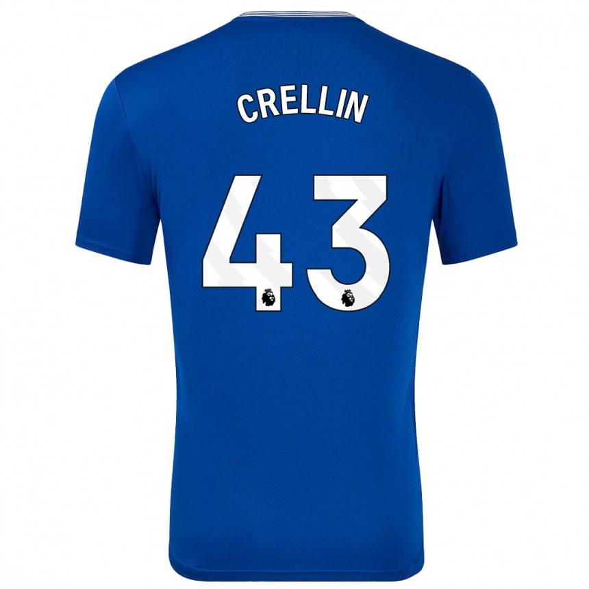 Herren Fußball Billy Crellin #43 Blau Mit Heimtrikot Trikot 2024/25 T-Shirt Luxemburg