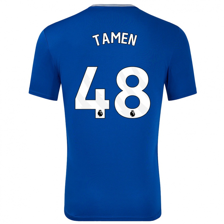 Herren Fußball William Tamen #48 Blau Mit Heimtrikot Trikot 2024/25 T-Shirt Luxemburg