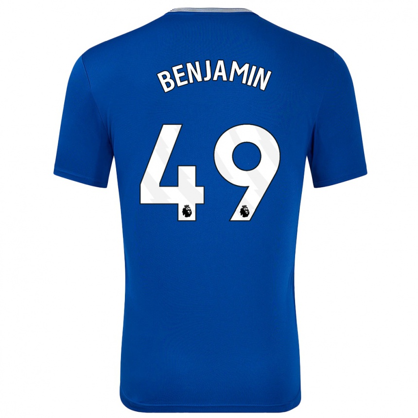 Herren Fußball Omari Benjamin #49 Blau Mit Heimtrikot Trikot 2024/25 T-Shirt Luxemburg