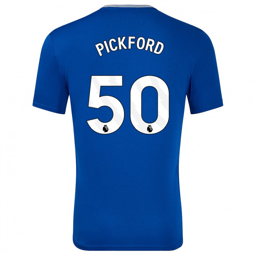 Herren Fußball George Pickford #50 Blau Mit Heimtrikot Trikot 2024/25 T-Shirt Luxemburg