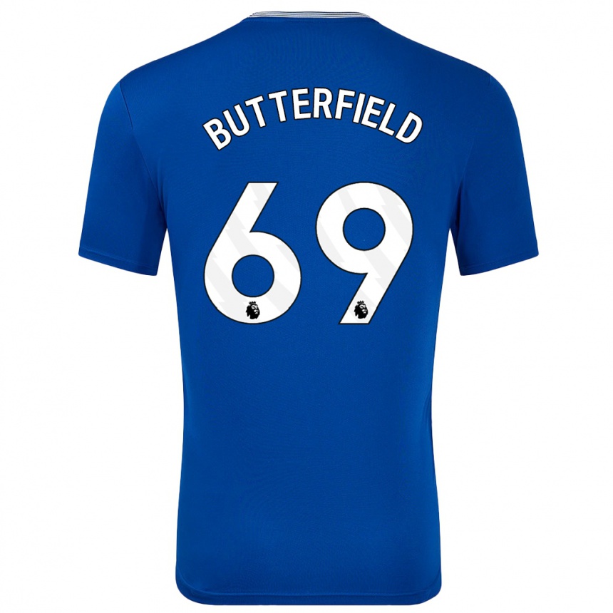 Herren Fußball Luke Butterfield #69 Blau Mit Heimtrikot Trikot 2024/25 T-Shirt Luxemburg