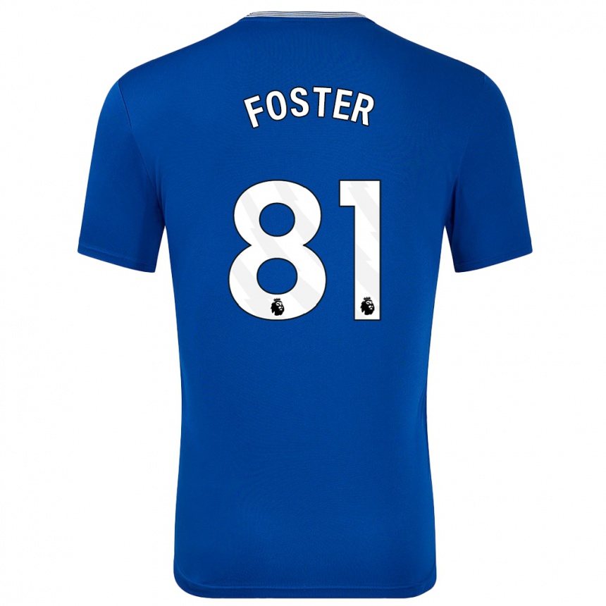 Herren Fußball Harvey Foster #81 Blau Mit Heimtrikot Trikot 2024/25 T-Shirt Luxemburg