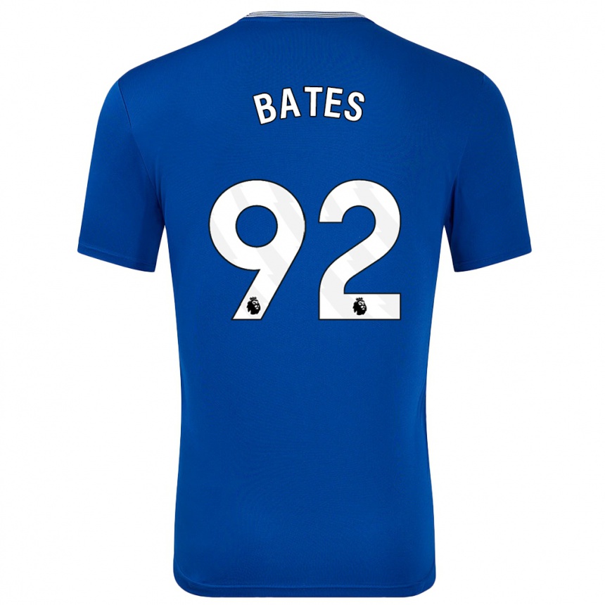 Herren Fußball Callum Bates #92 Blau Mit Heimtrikot Trikot 2024/25 T-Shirt Luxemburg