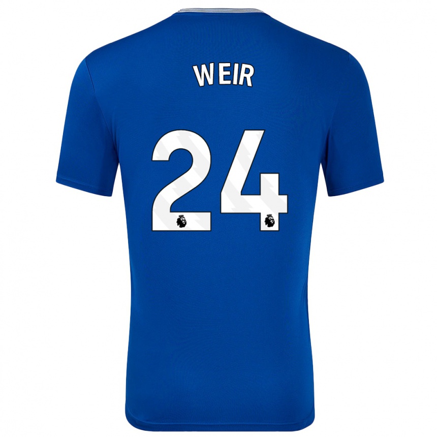 Herren Fußball Kenzie Weir #24 Blau Mit Heimtrikot Trikot 2024/25 T-Shirt Luxemburg