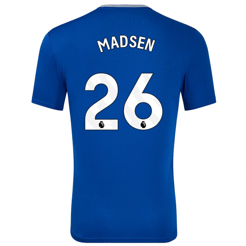 Herren Fußball Rikke Madsen #26 Blau Mit Heimtrikot Trikot 2024/25 T-Shirt Luxemburg