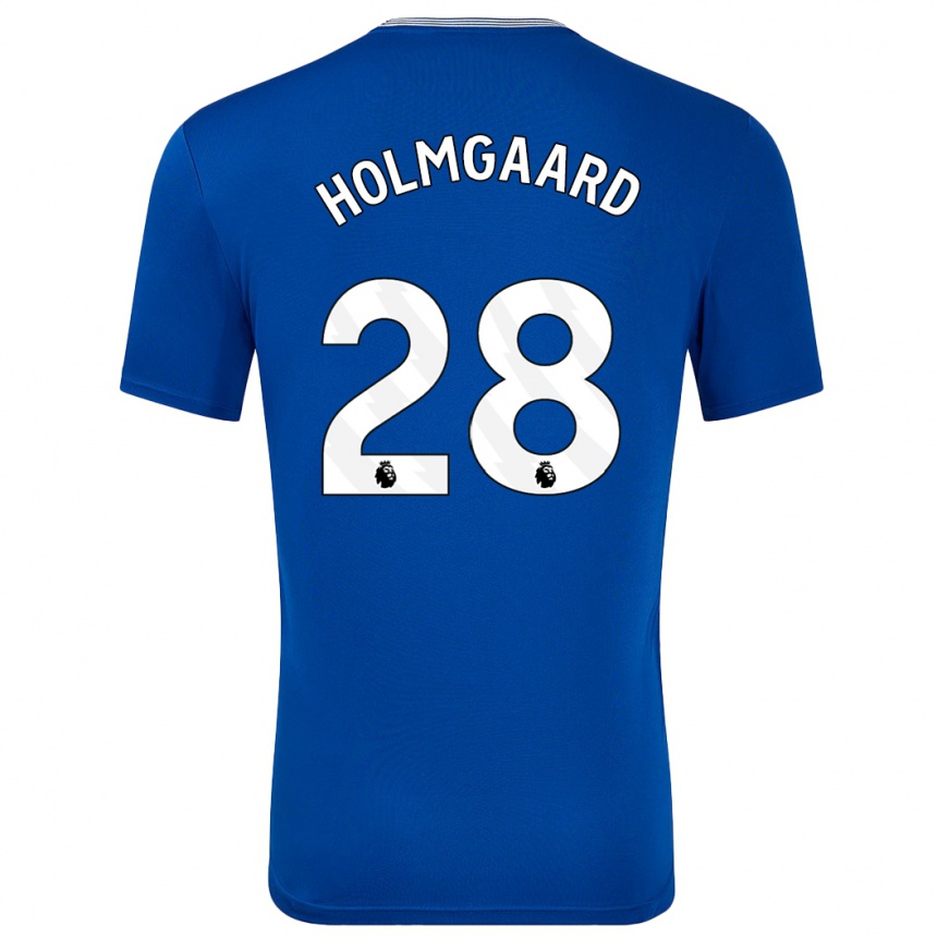 Herren Fußball Karen Holmgaard #28 Blau Mit Heimtrikot Trikot 2024/25 T-Shirt Luxemburg