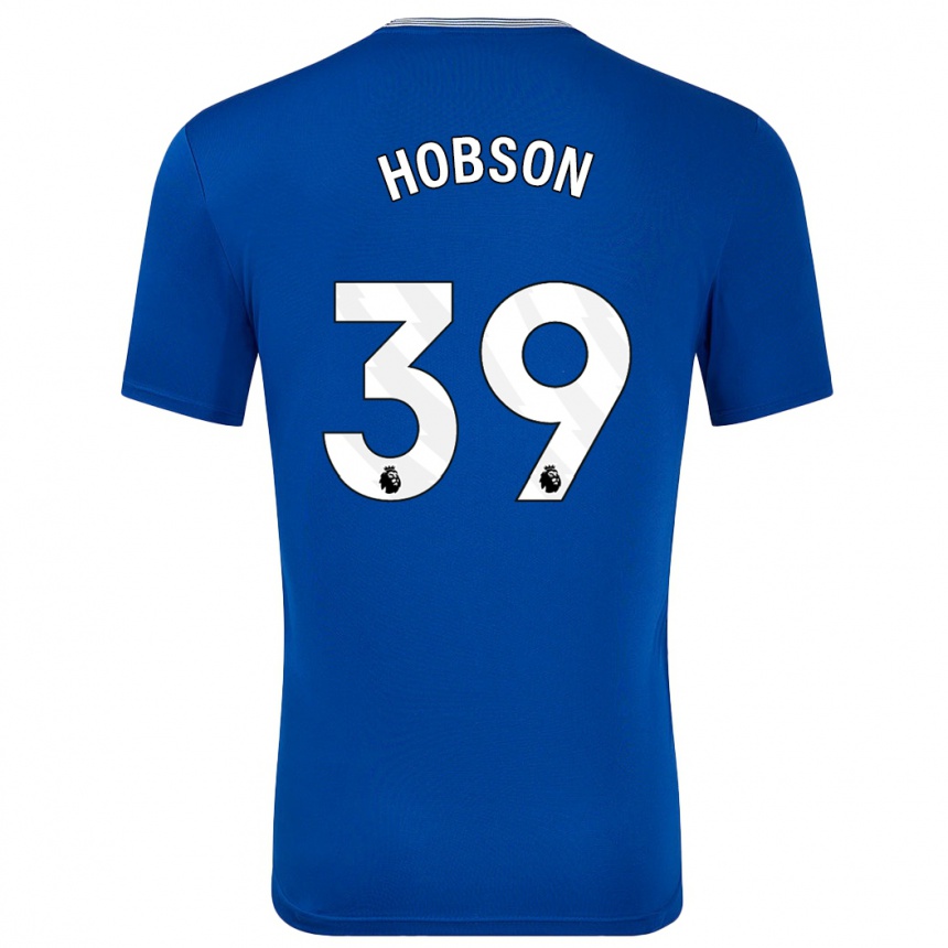 Herren Fußball Issy Hobson #39 Blau Mit Heimtrikot Trikot 2024/25 T-Shirt Luxemburg