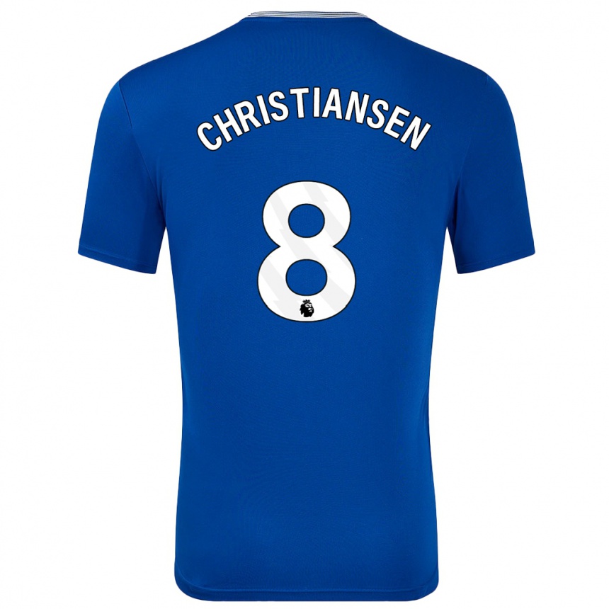 Herren Fußball Izzy Christiansen #8 Blau Mit Heimtrikot Trikot 2024/25 T-Shirt Luxemburg