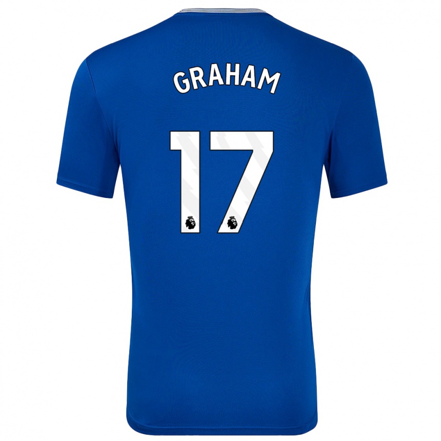 Herren Fußball Lucy Graham #17 Blau Mit Heimtrikot Trikot 2024/25 T-Shirt Luxemburg