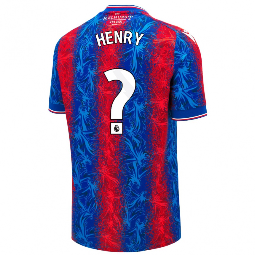 Herren Fußball Zack Henry #0 Rot Blauen Streifen Heimtrikot Trikot 2024/25 T-Shirt Luxemburg