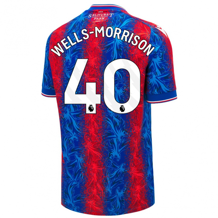 Herren Fußball Jack Wells-Morrison #40 Rot Blauen Streifen Heimtrikot Trikot 2024/25 T-Shirt Luxemburg