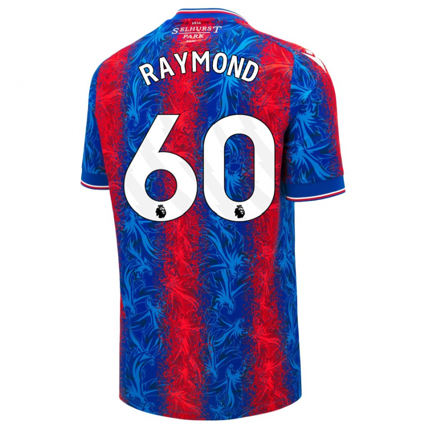 Herren Fußball Jadan Raymond #60 Rot Blauen Streifen Heimtrikot Trikot 2024/25 T-Shirt Luxemburg