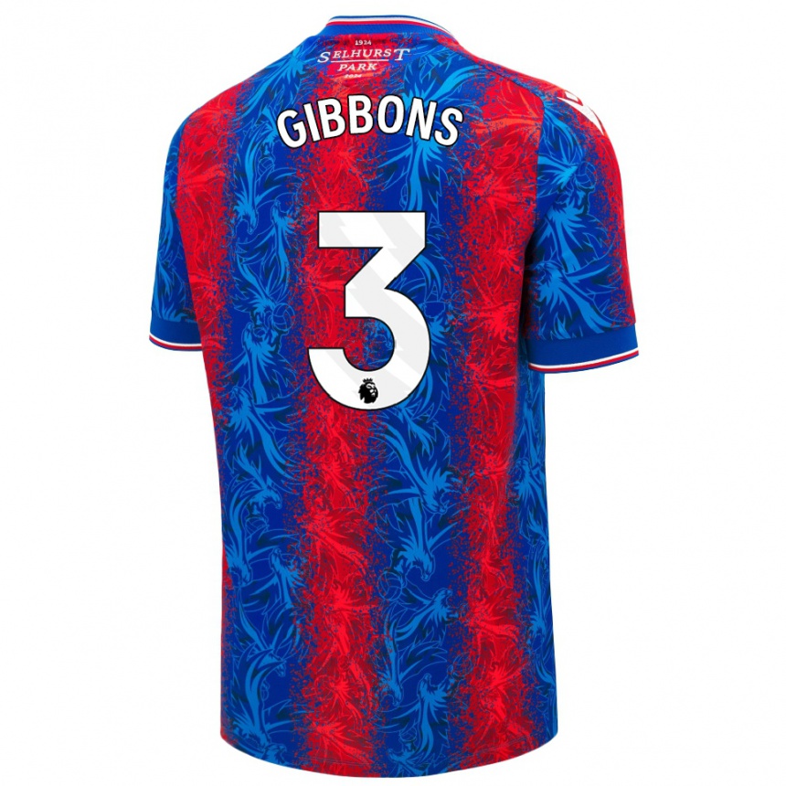 Herren Fußball Felicity Gibbons #3 Rot Blauen Streifen Heimtrikot Trikot 2024/25 T-Shirt Luxemburg