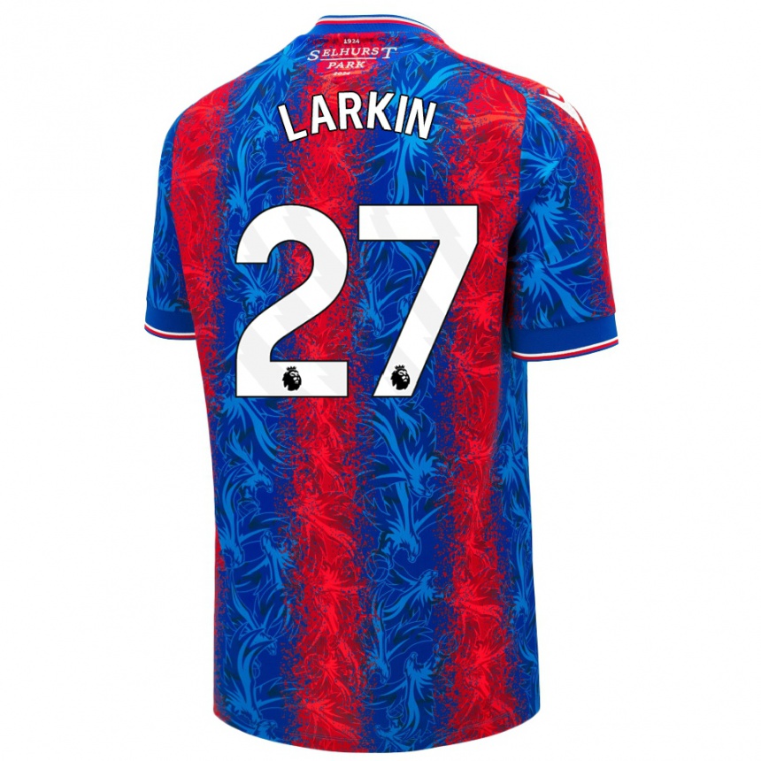 Herren Fußball Abbie Larkin #27 Rot Blauen Streifen Heimtrikot Trikot 2024/25 T-Shirt Luxemburg