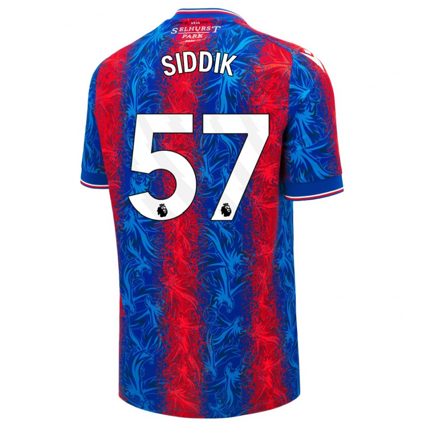 Herren Fußball Cardo Siddik #57 Rot Blauen Streifen Heimtrikot Trikot 2024/25 T-Shirt Luxemburg