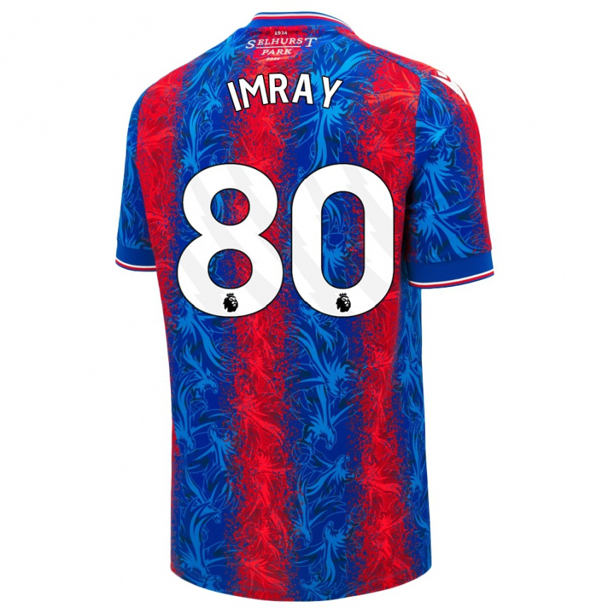 Herren Fußball Danny Imray #80 Rot Blauen Streifen Heimtrikot Trikot 2024/25 T-Shirt Luxemburg