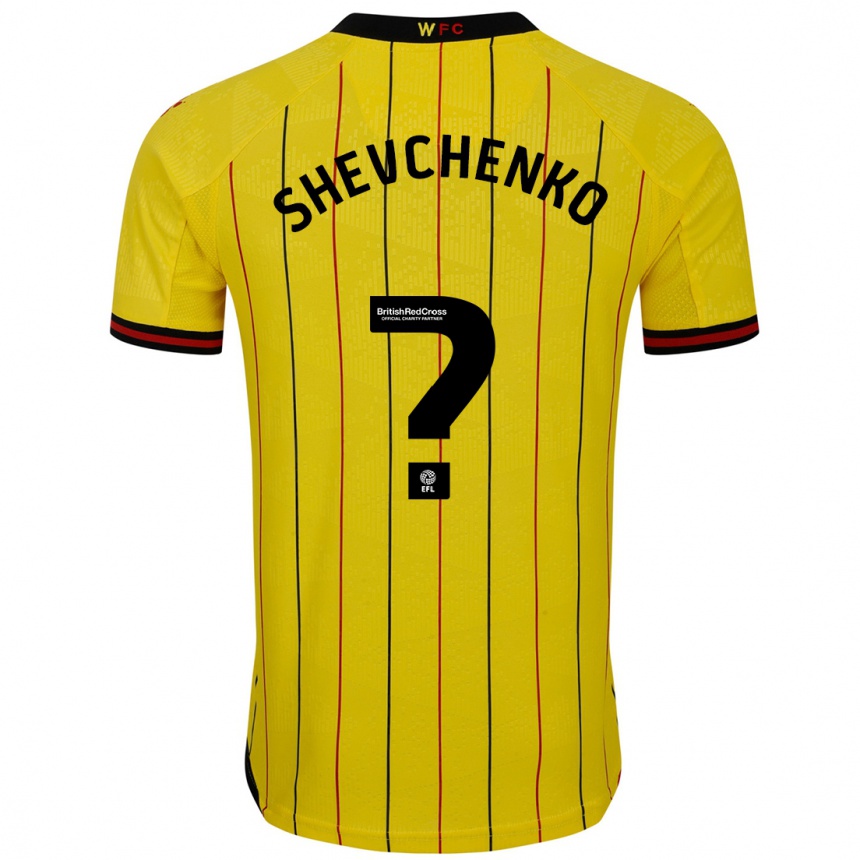 Herren Fußball Kristian Shevchenko #0 Gelb Schwarz Heimtrikot Trikot 2024/25 T-Shirt Luxemburg