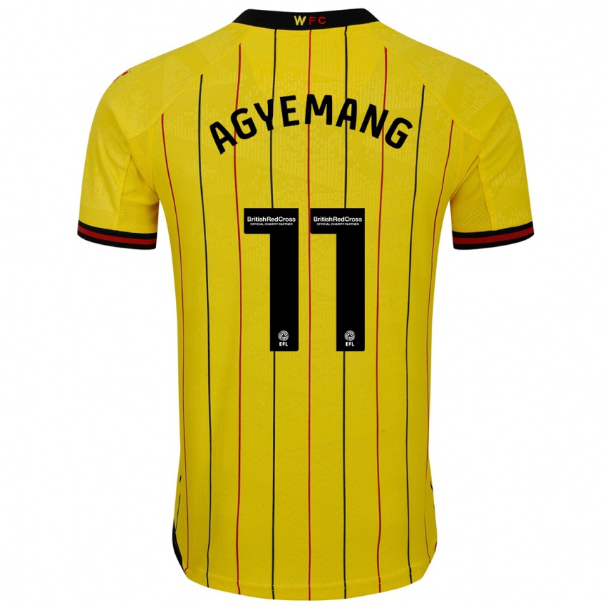 Herren Fußball Michelle Agyemang #11 Gelb Schwarz Heimtrikot Trikot 2024/25 T-Shirt Luxemburg