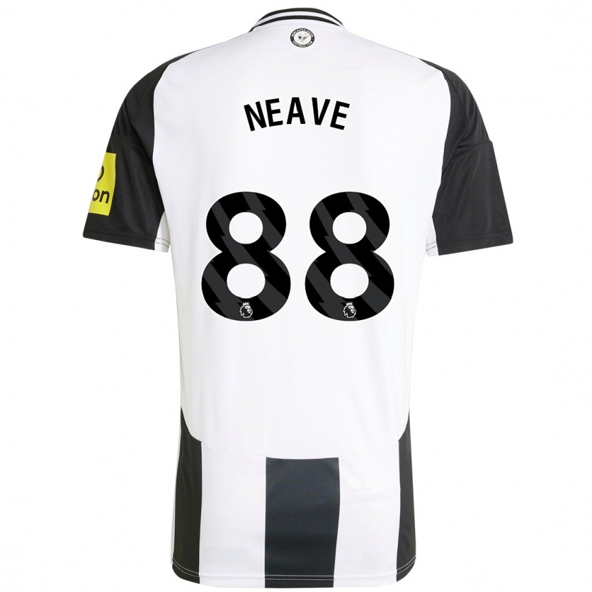 Herren Fußball Sean Neave #88 Weiß Schwarz Heimtrikot Trikot 2024/25 T-Shirt Luxemburg