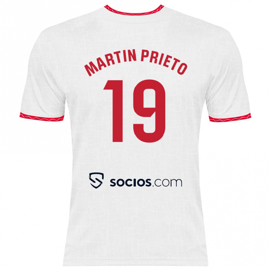 Herren Fußball Cristina Martín-Prieto Gutiérrez #19 Weiß Rot Heimtrikot Trikot 2024/25 T-Shirt Luxemburg