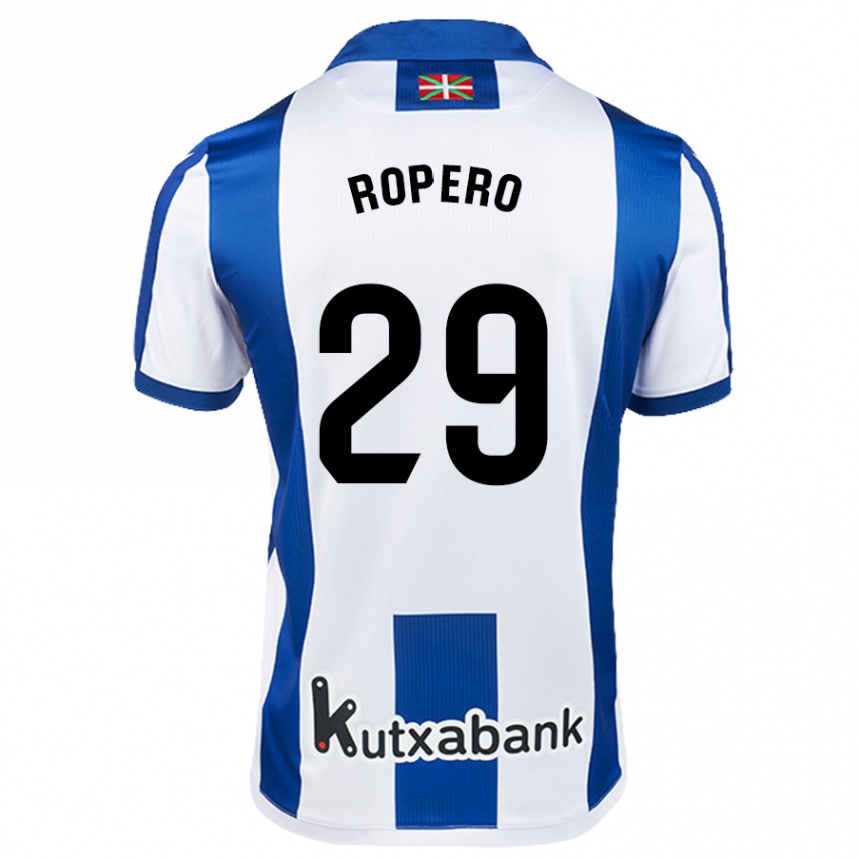 Herren Fußball Iker Ropero #29 Weiß Blau Heimtrikot Trikot 2024/25 T-Shirt Luxemburg