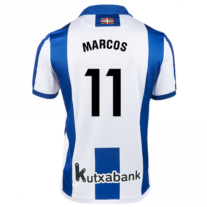 Herren Fußball Cecilia Marcos Nabal #11 Weiß Blau Heimtrikot Trikot 2024/25 T-Shirt Luxemburg