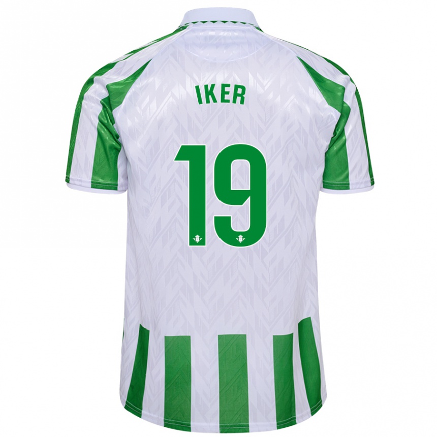 Herren Fußball Iker Losada #19 Grün Weiße Streifen Heimtrikot Trikot 2024/25 T-Shirt Luxemburg