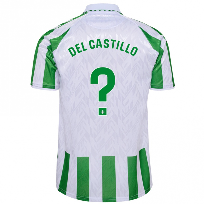 Herren Fußball Gonzalo Del Castillo #0 Grün Weiße Streifen Heimtrikot Trikot 2024/25 T-Shirt Luxemburg