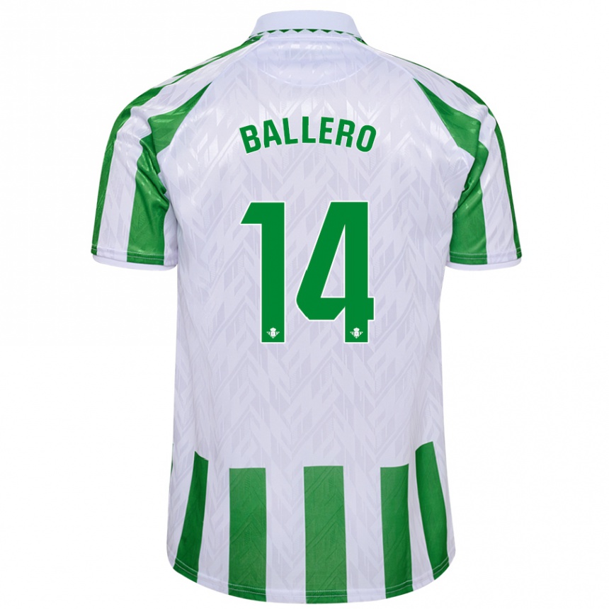 Herren Fußball Sander Ballero #14 Grün Weiße Streifen Heimtrikot Trikot 2024/25 T-Shirt Luxemburg