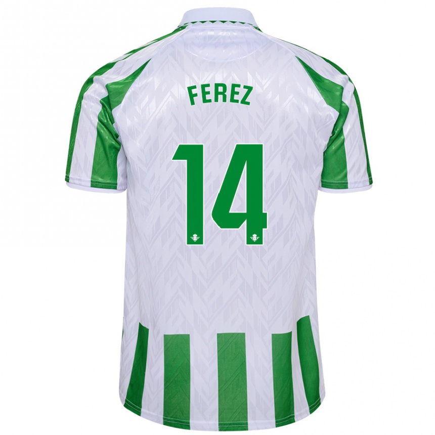 Herren Fußball Carolina Férez #14 Grün Weiße Streifen Heimtrikot Trikot 2024/25 T-Shirt Luxemburg