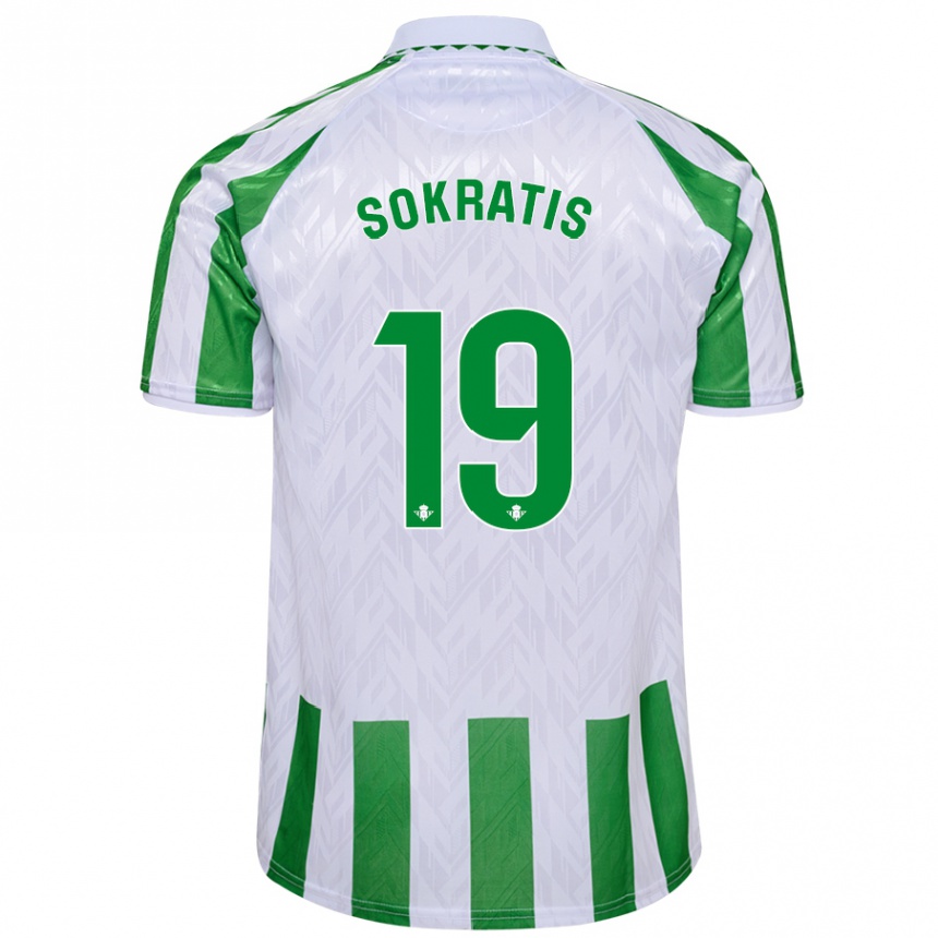 Herren Fußball Sokratis Papastathopoulos #19 Grün Weiße Streifen Heimtrikot Trikot 2024/25 T-Shirt Luxemburg