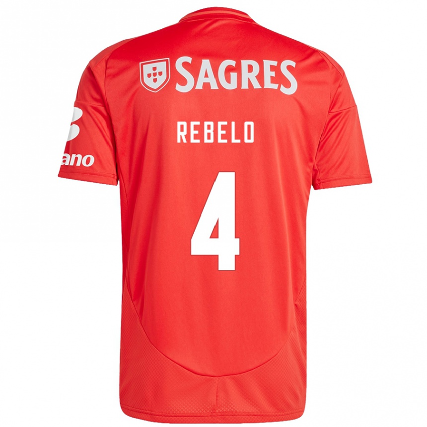 Herren Fußball Silvia Rebelo #4 Rot Weiß Heimtrikot Trikot 2024/25 T-Shirt Luxemburg