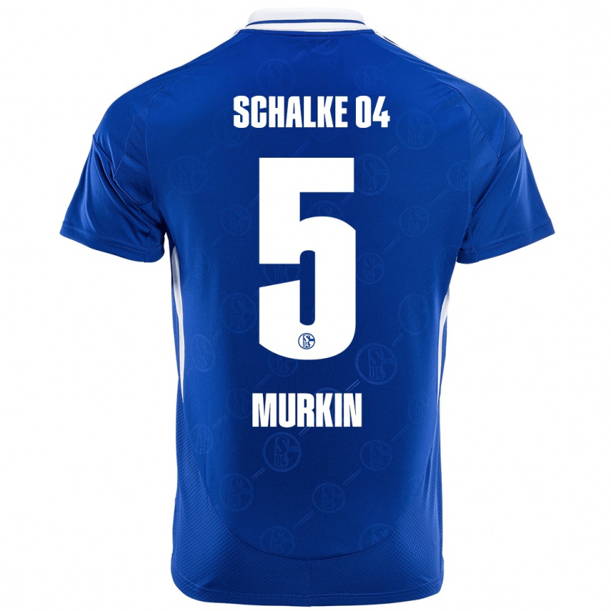 Herren Fußball Derry Murkin #5 Königsblau Heimtrikot Trikot 2024/25 T-Shirt Luxemburg