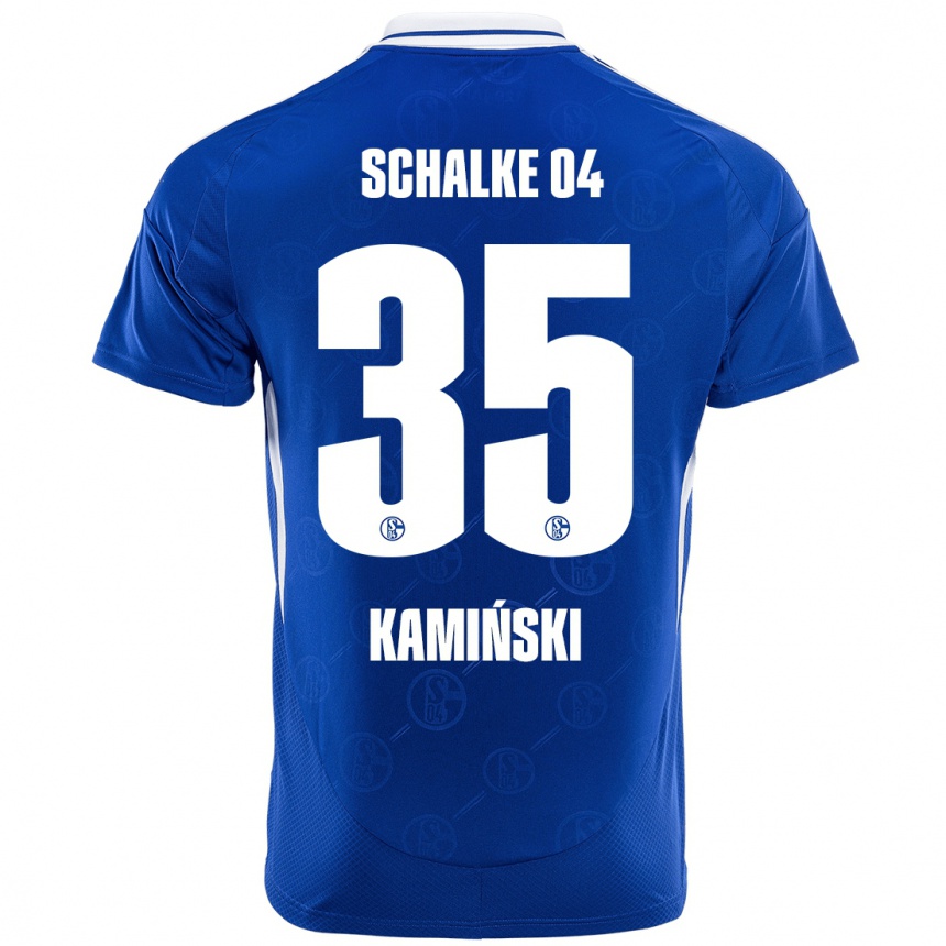 Herren Fußball Marcin Kaminski #35 Königsblau Heimtrikot Trikot 2024/25 T-Shirt Luxemburg