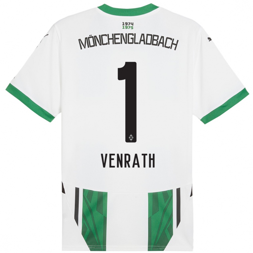 Herren Fußball Lisa Venrath #1 Weiß Grün Heimtrikot Trikot 2024/25 T-Shirt Luxemburg