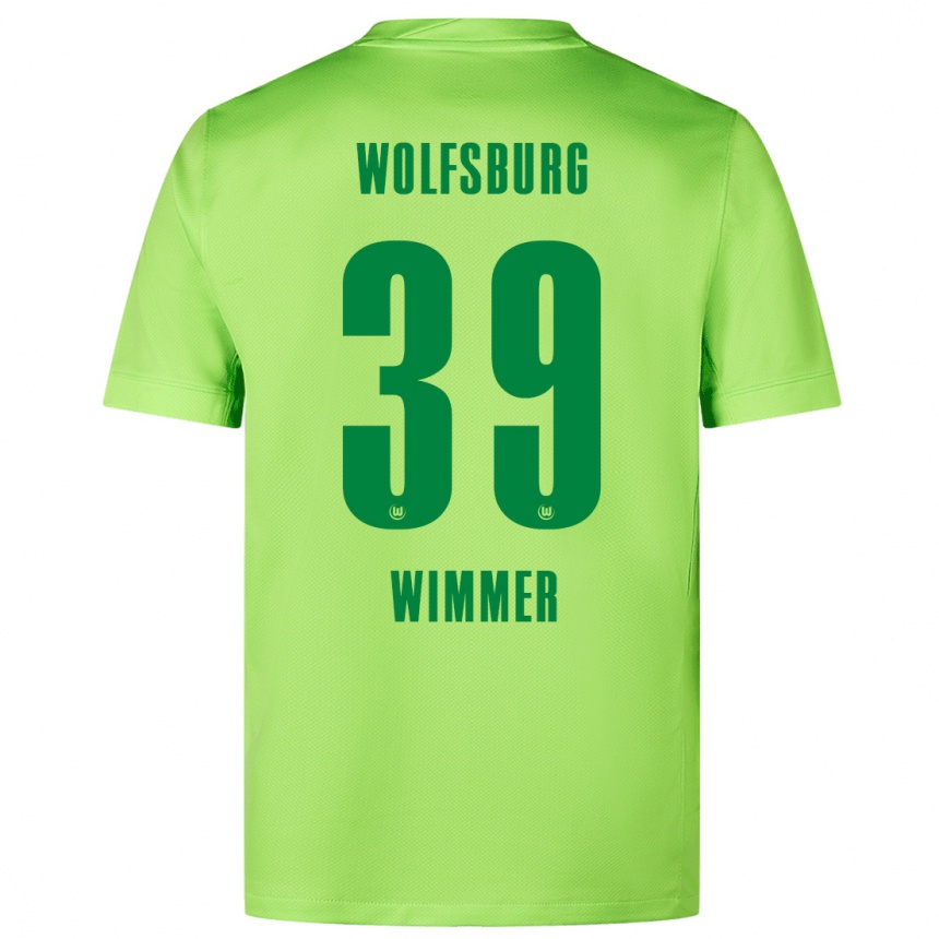 Herren Fußball Patrick Wimmer #39 Fluoreszierendes Grün Heimtrikot Trikot 2024/25 T-Shirt Luxemburg