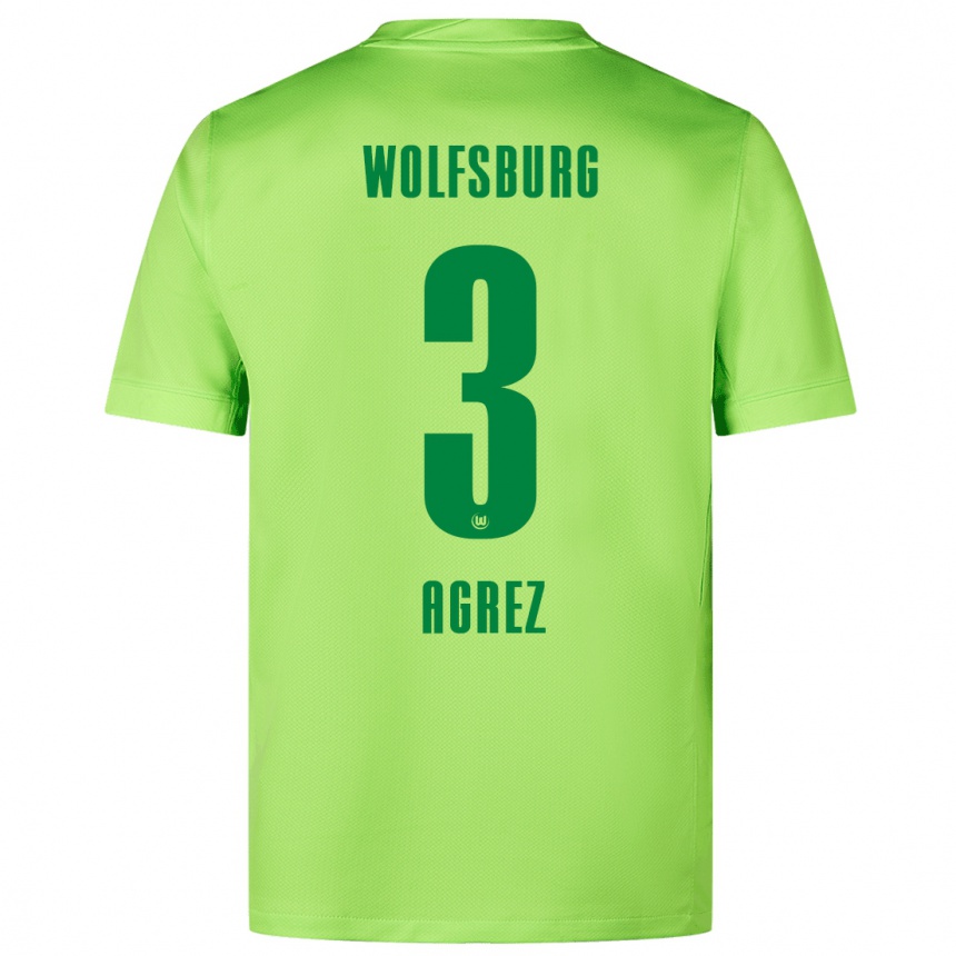 Herren Fußball Sara Agrež #3 Fluoreszierendes Grün Heimtrikot Trikot 2024/25 T-Shirt Luxemburg