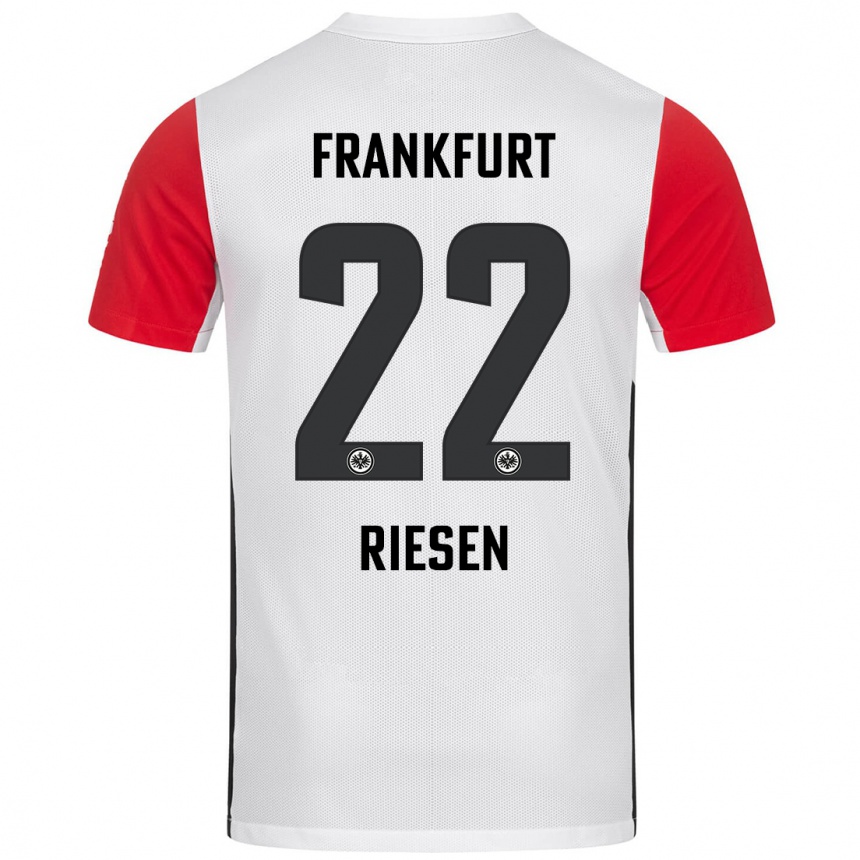 Herren Fußball Nadine Riesen #22 Weiß Rot Heimtrikot Trikot 2024/25 T-Shirt Luxemburg