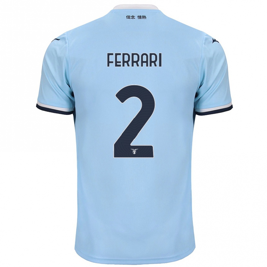 Herren Fußball Lorenzo Ferrari #2 Blau Heimtrikot Trikot 2024/25 T-Shirt Luxemburg