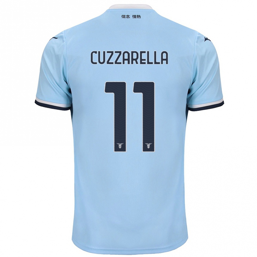 Herren Fußball Cristian Cuzzarella #11 Blau Heimtrikot Trikot 2024/25 T-Shirt Luxemburg