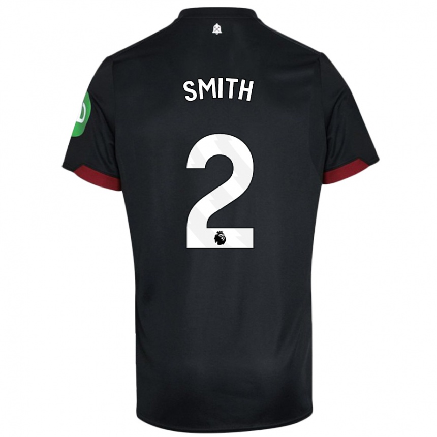 Herren Fußball Kirsty Smith #2 Schwarz Weiß Auswärtstrikot Trikot 2024/25 T-Shirt Luxemburg