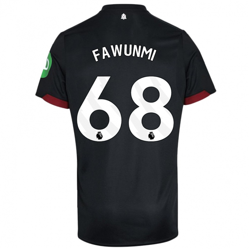 Herren Fußball Favour Fawunmi #68 Schwarz Weiß Auswärtstrikot Trikot 2024/25 T-Shirt Luxemburg