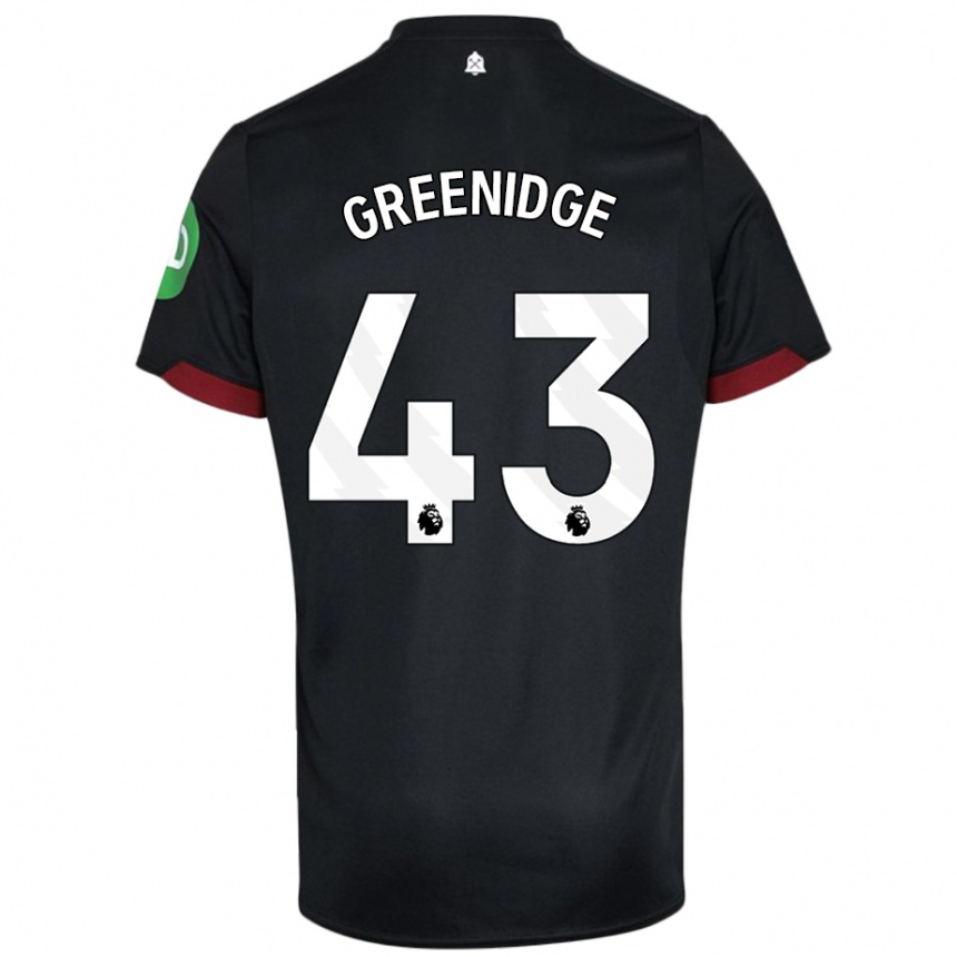 Herren Fußball Will Greenidge #43 Schwarz Weiß Auswärtstrikot Trikot 2024/25 T-Shirt Luxemburg