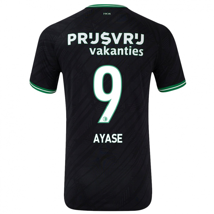 Herren Fußball Ayase Ueda #9 Schwarz Grün Auswärtstrikot Trikot 2024/25 T-Shirt Luxemburg