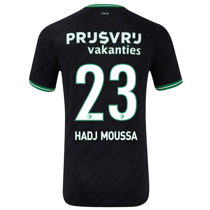 Herren Fußball Anis Hadj Moussa #23 Schwarz Grün Auswärtstrikot Trikot 2024/25 T-Shirt Luxemburg