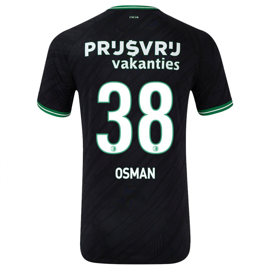 Herren Fußball Ibrahim Osman #38 Schwarz Grün Auswärtstrikot Trikot 2024/25 T-Shirt Luxemburg