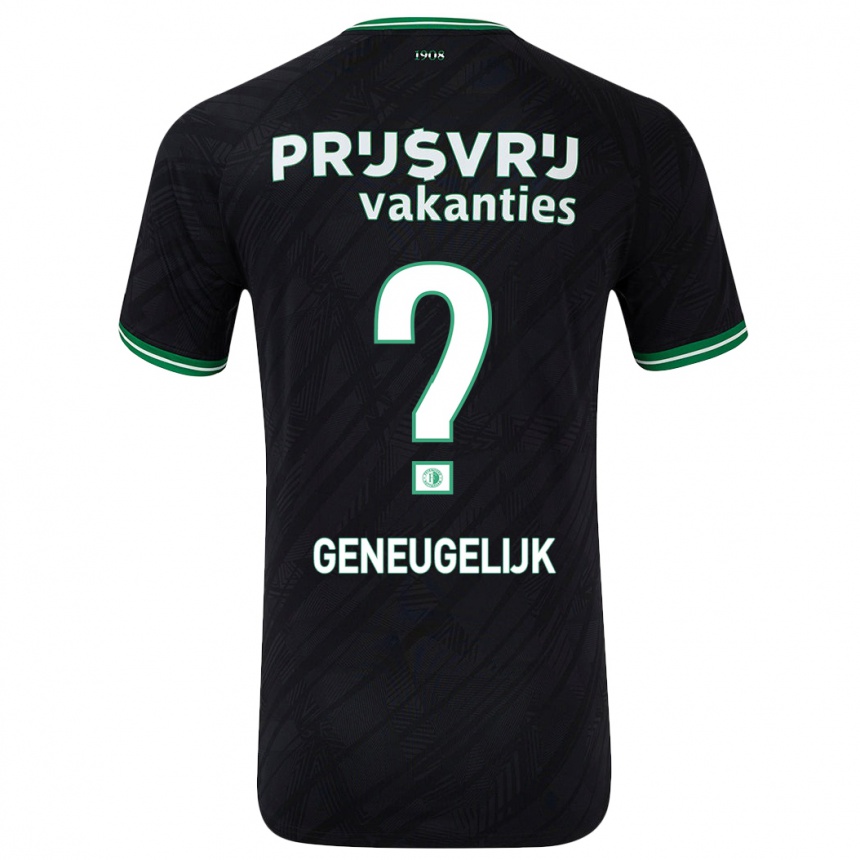 Herren Fußball Ivar Geneugelijk #0 Schwarz Grün Auswärtstrikot Trikot 2024/25 T-Shirt Luxemburg