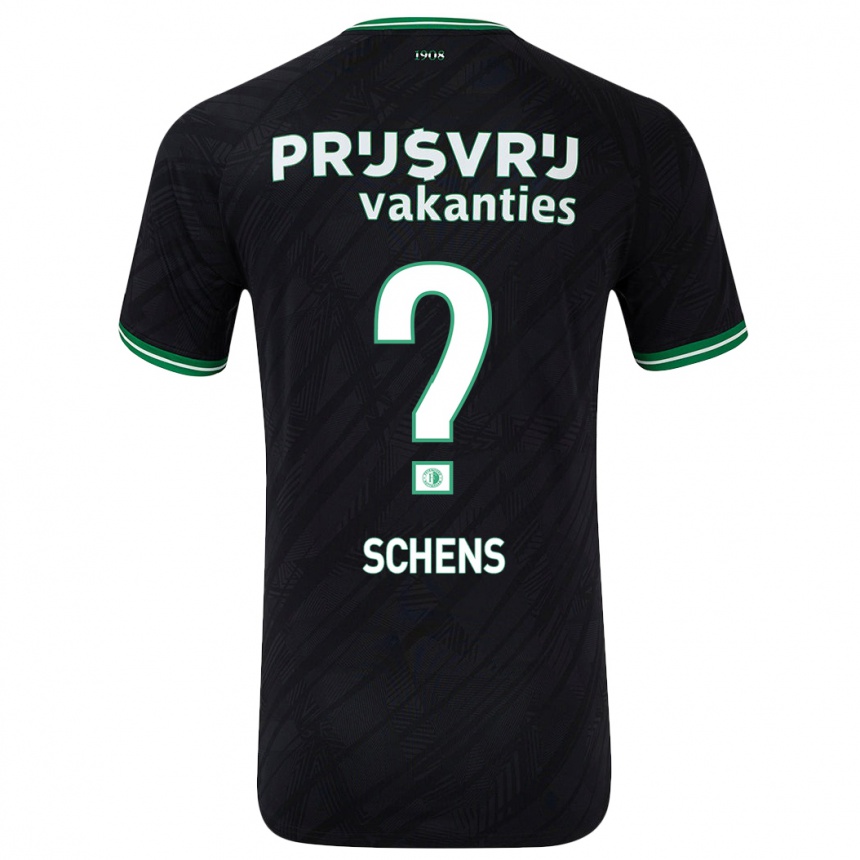 Herren Fußball Twan Schens #0 Schwarz Grün Auswärtstrikot Trikot 2024/25 T-Shirt Luxemburg